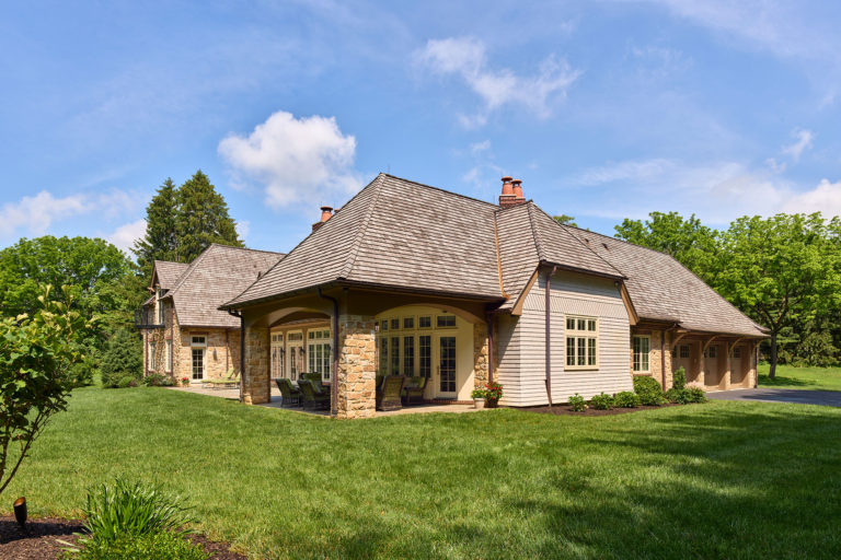 exterior of English cottage style home