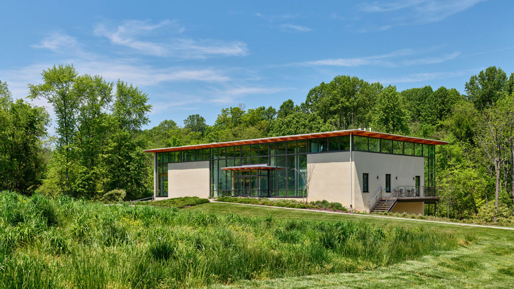 modern office building in natural setting