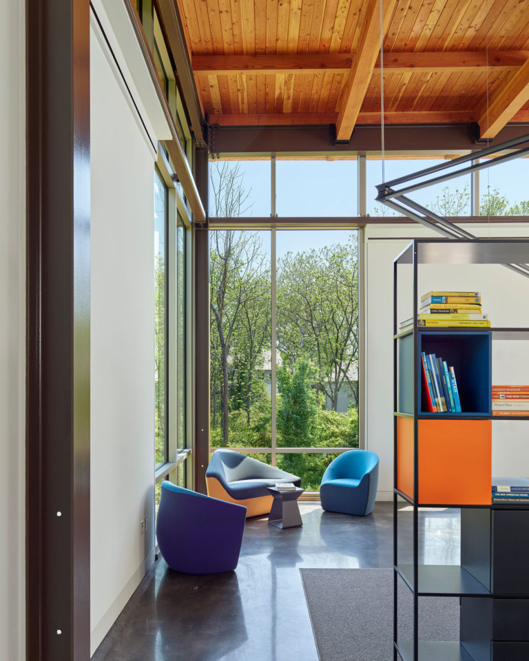 modern office building sitting area