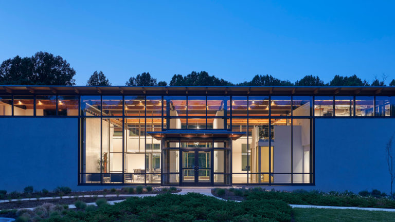 modern office building at night