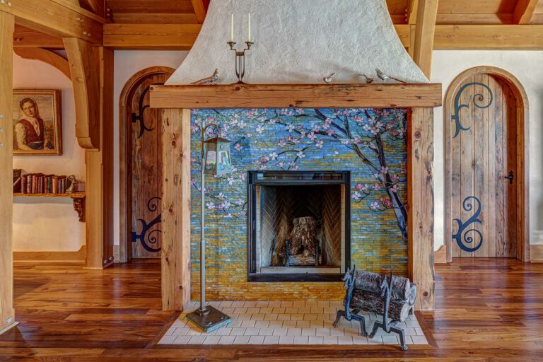 hobbit house fireplace mosaic