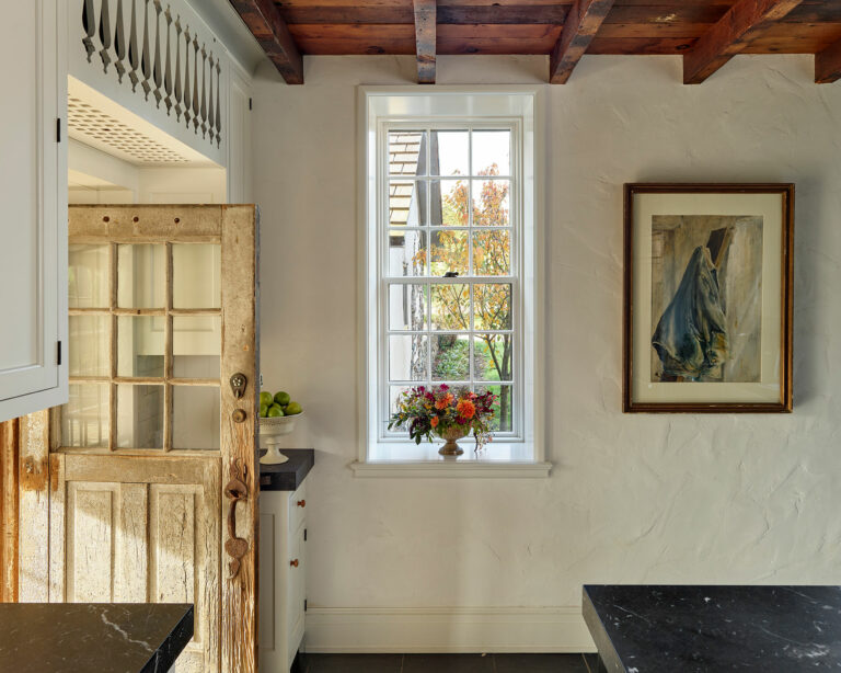 Big Bend view to springhouse through kitchen window