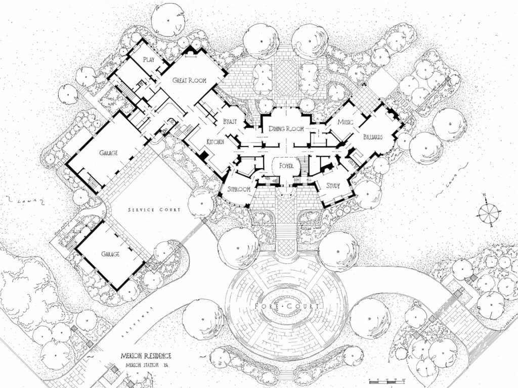 hand drawn floor plan of house