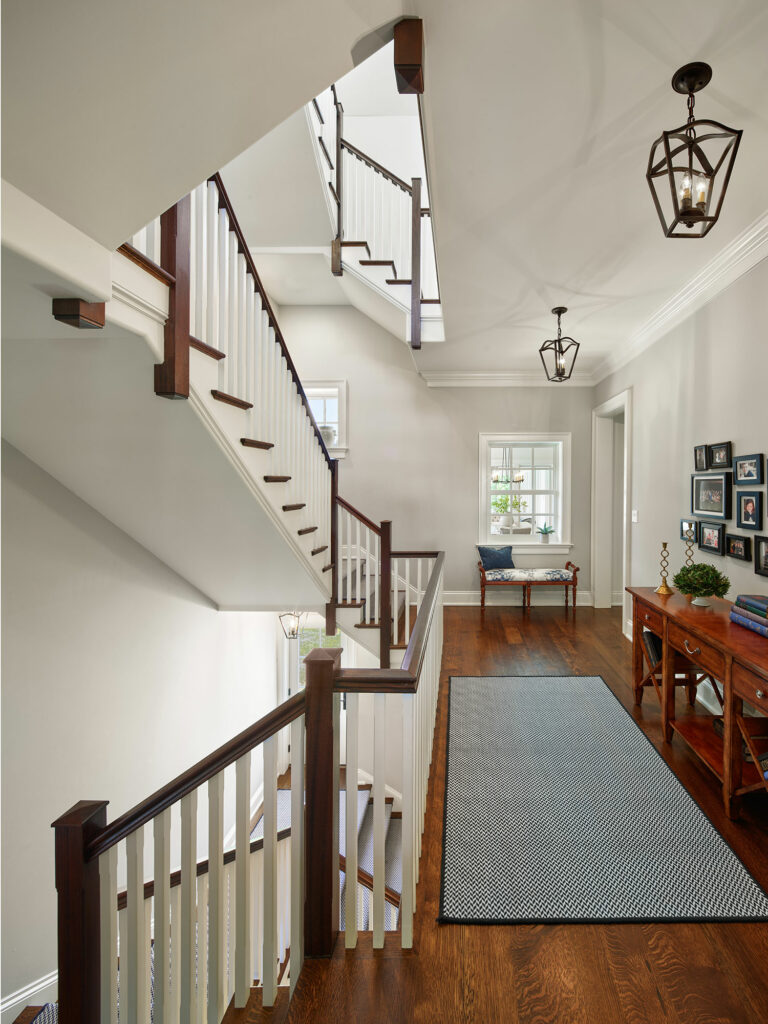 Family entry with winding stair at Evergreen Farm