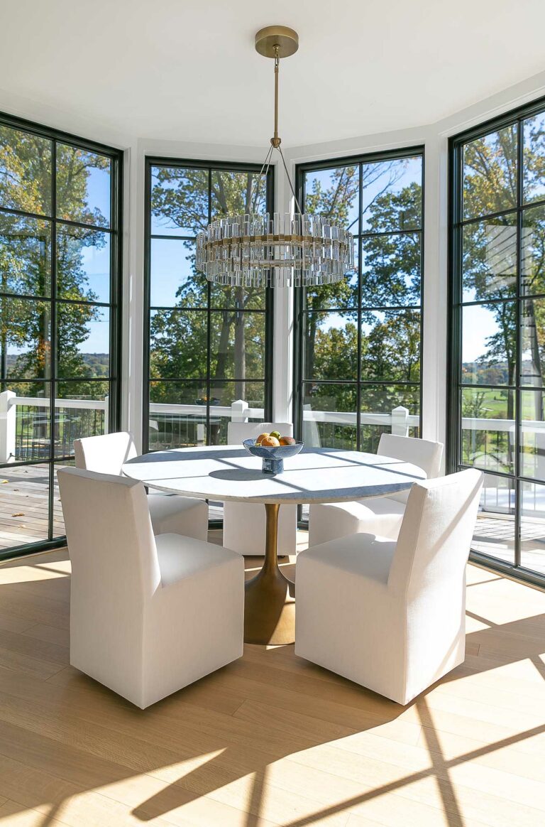 bright and sunny breakfast nook in new home in Fort Washington, Pennsylvania