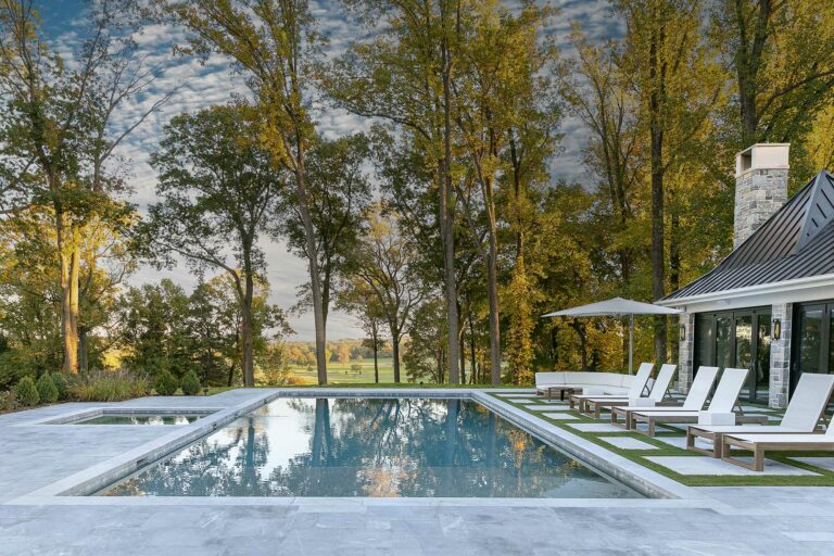 pool and pool house of residence in Fort Washington, Pennsylvania