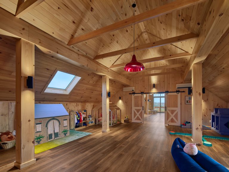 interior fit out of hayloft of stables at Dreamweaver Equine Center