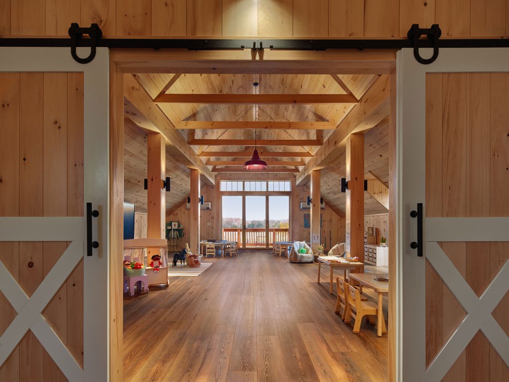 interior fit out of stable hayloft into classrooms at Dreamweaver Equine Center