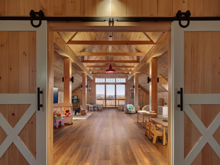 interior fit out of stable hayloft into classrooms at Dreamweaver Equine Center