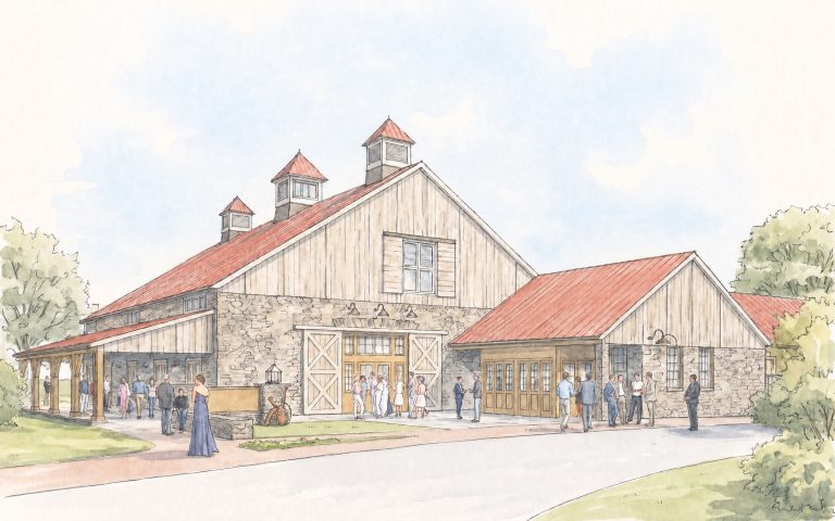 rendering of an event barn
