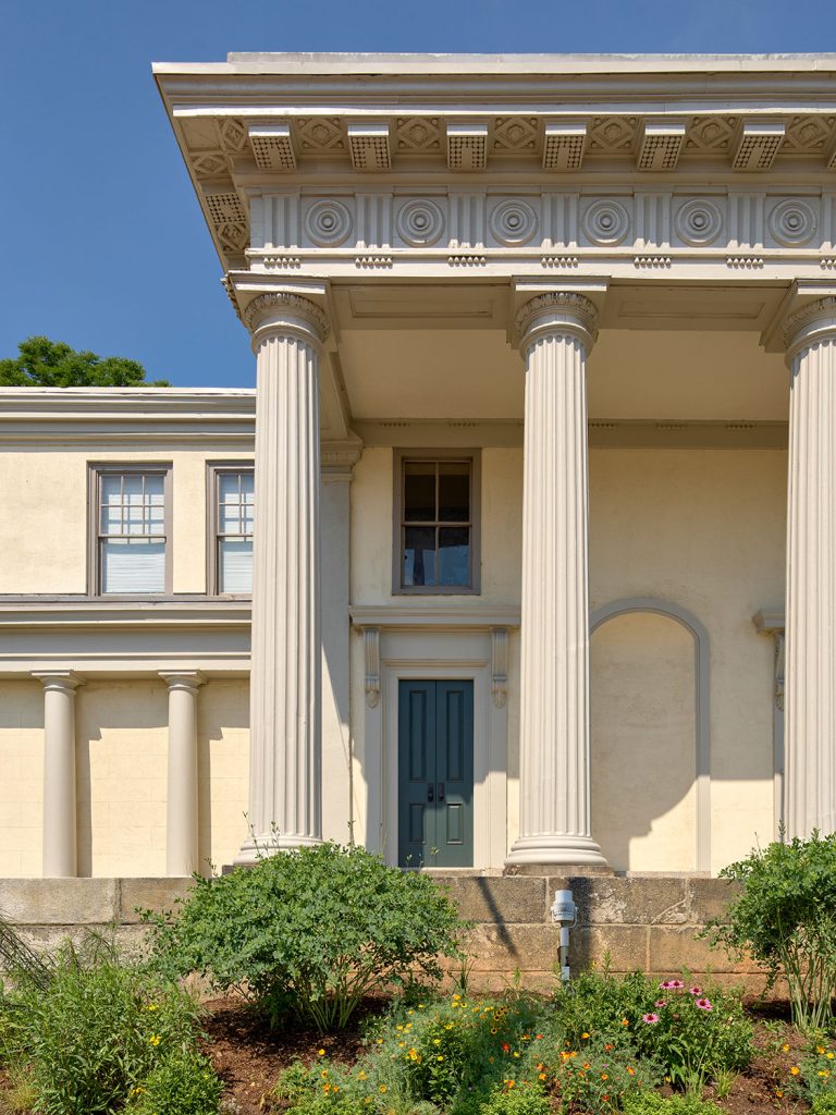 large columns Laurel Hill Gatehouse Exterior Rehabilitation
