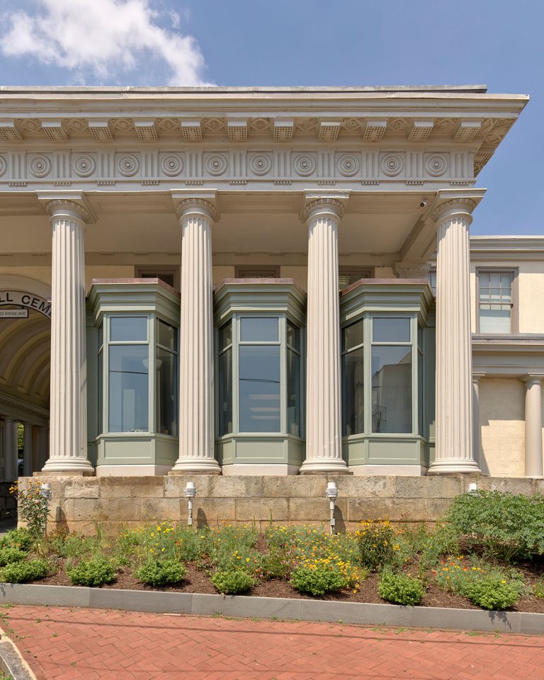 new storefront windows Laurel Hill Gatehouse Exterior Rehabilitation