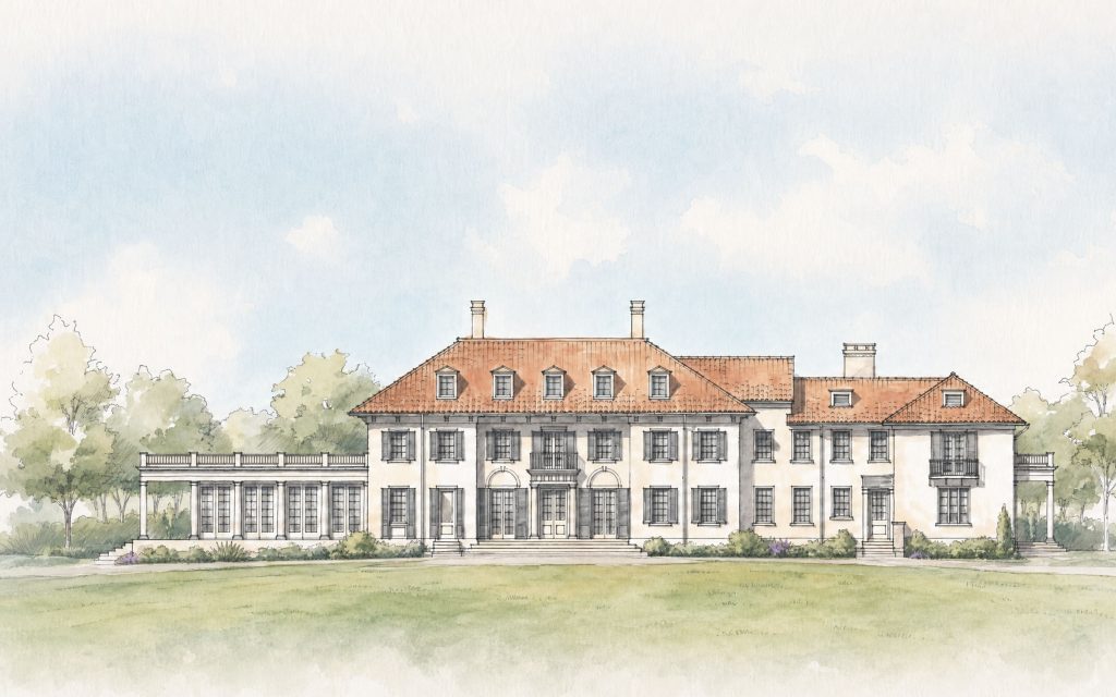 rendering of The Willows Mansion in Villanova, PA