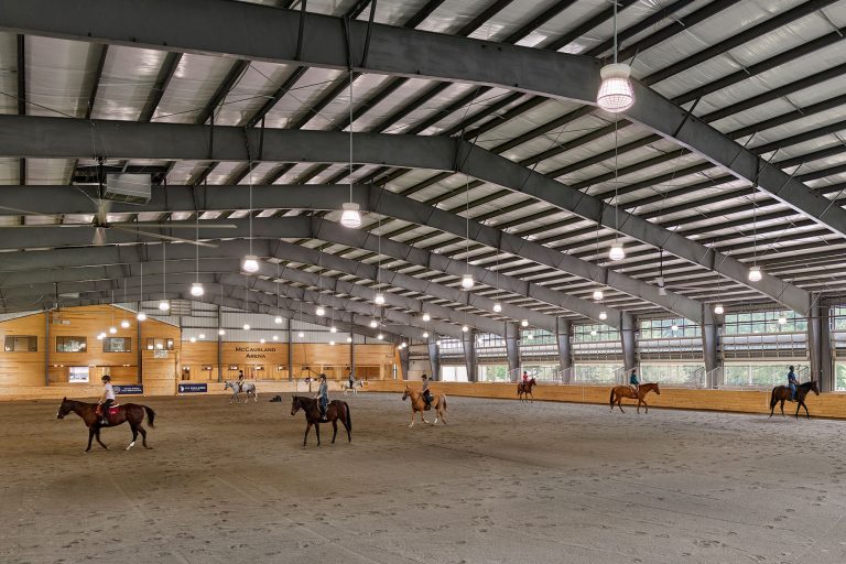 Chamounix Stables McCausland Arena for Work to Ride program indoor arena