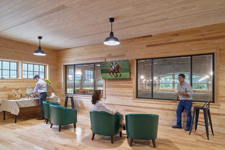 Chamounix Stables McCausland Arena for Work to Ride program mezzanine area used as VIP lounge