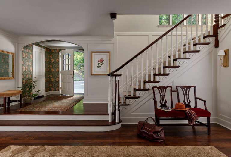 Entry foyer and hall in Main Line Manor in Gladwyne